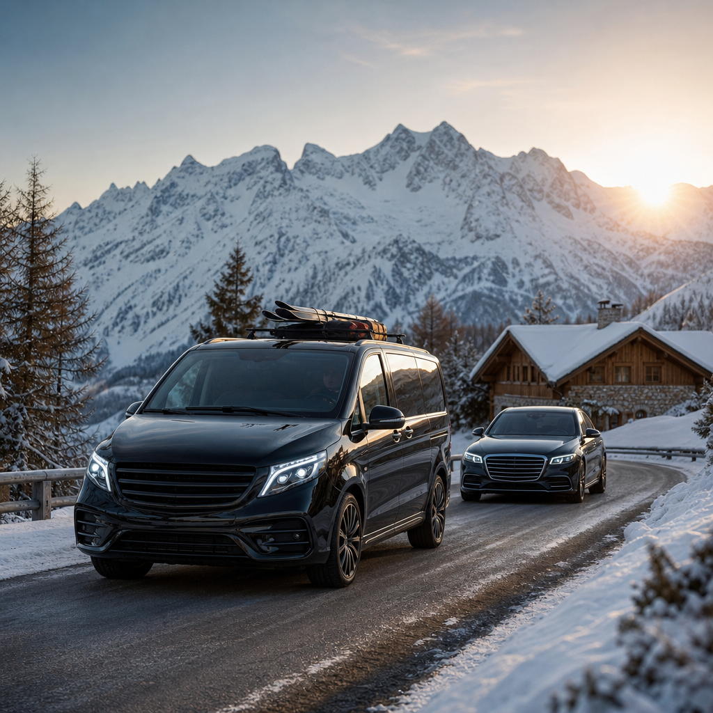 Private ski transfer to a French Alps resort for the 2026-2027 season
